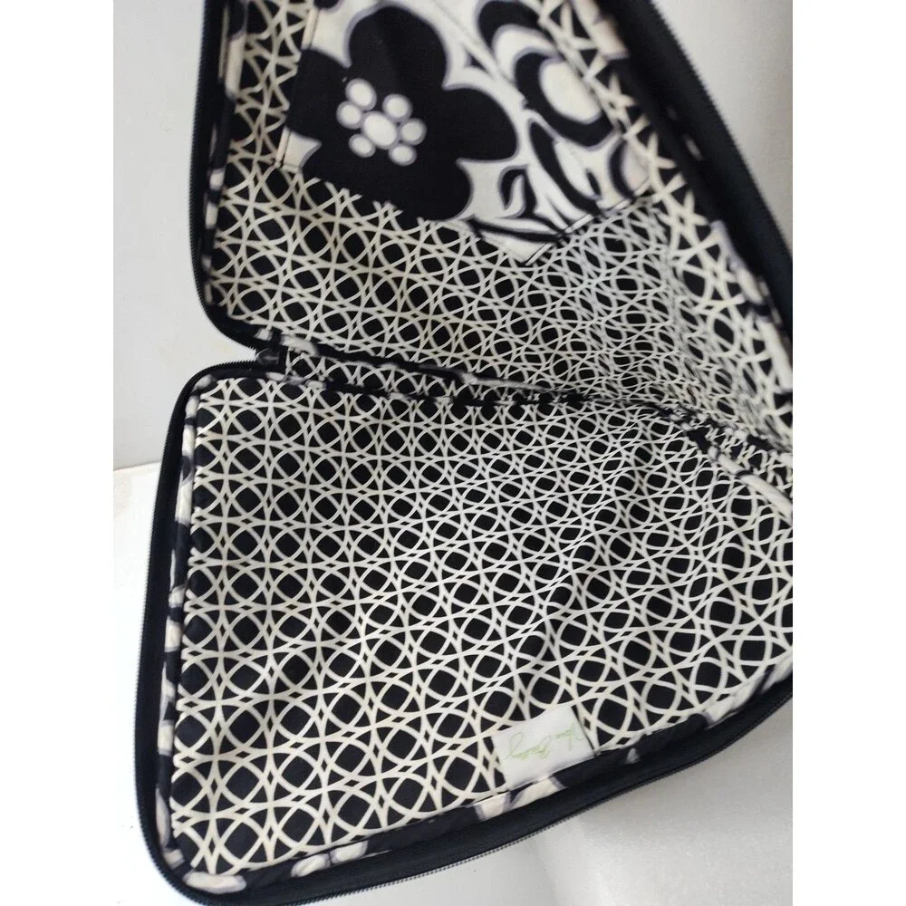 Vera Bradley Night and Day Retired Quilted Laptop Portfolio Case Black  & White